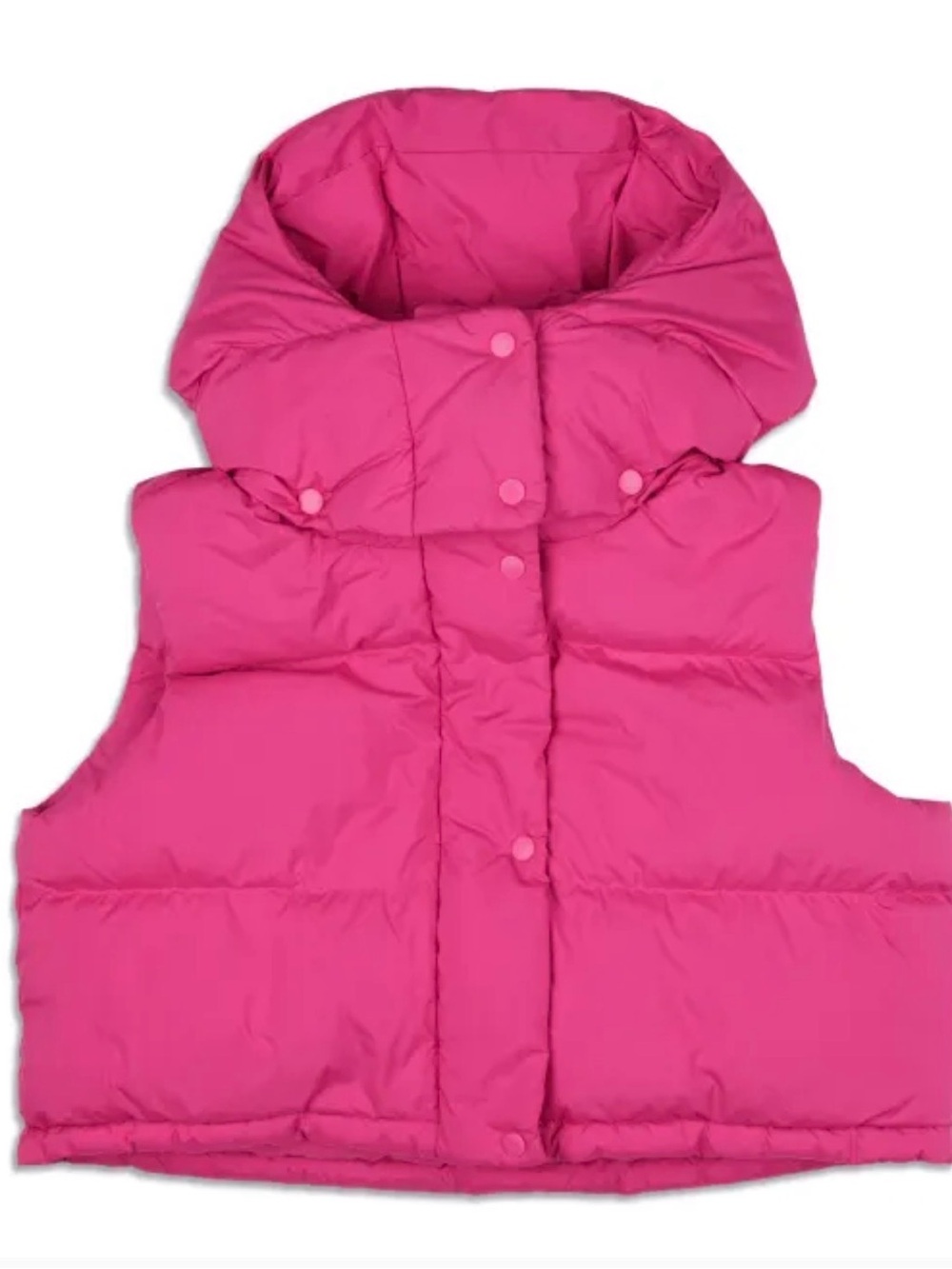 Lululemon Wunder Puff Super-Cropped Vest Sleeveless Hooded Style (Sonic Pink)